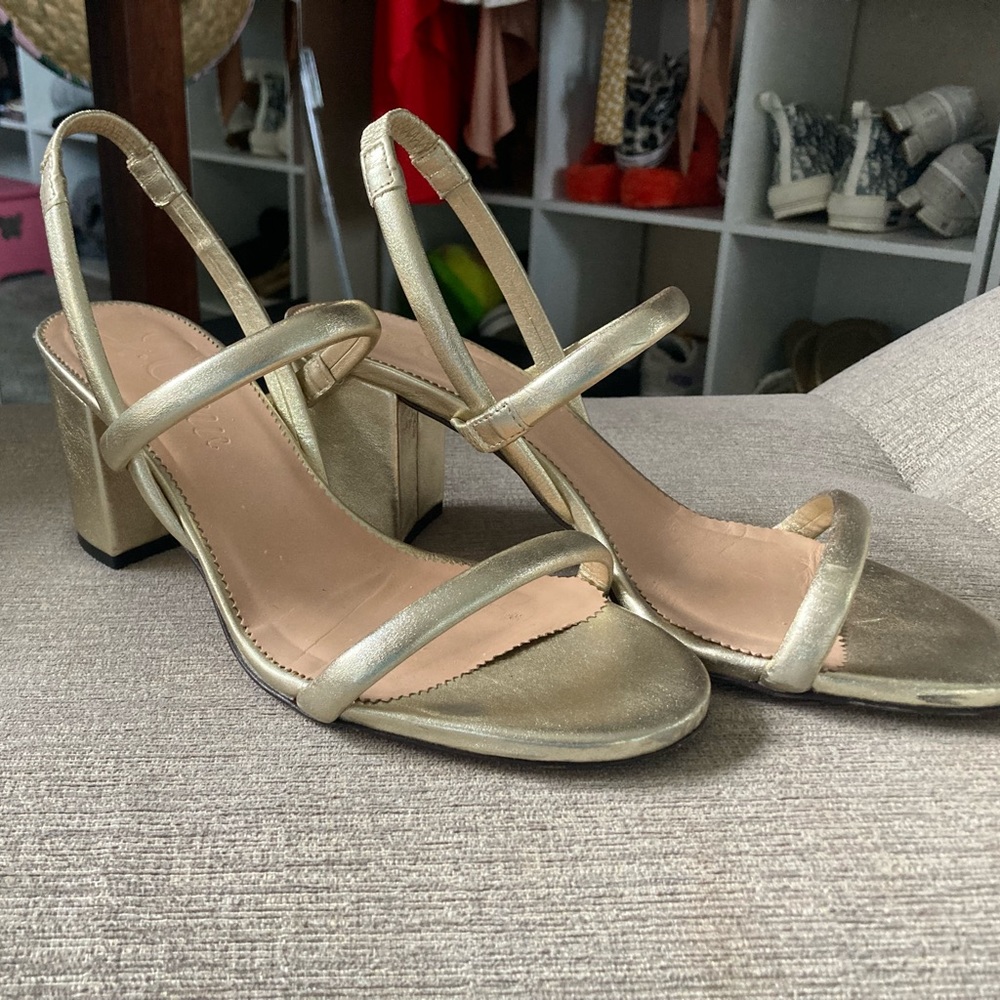 JCREW Gold Heels Size 9